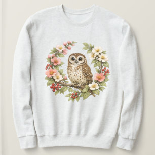 Dunkle Cottagecore-Eule – Gothic-Eule und Blumen-D Sweatshirt