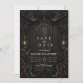 Dunkle Country-Goth-Hochzeit Save The Date (Vorderseite)