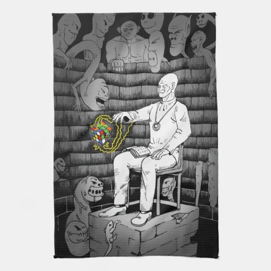 Dunkle Cube Magie Geschirrtuch (Vertikal)