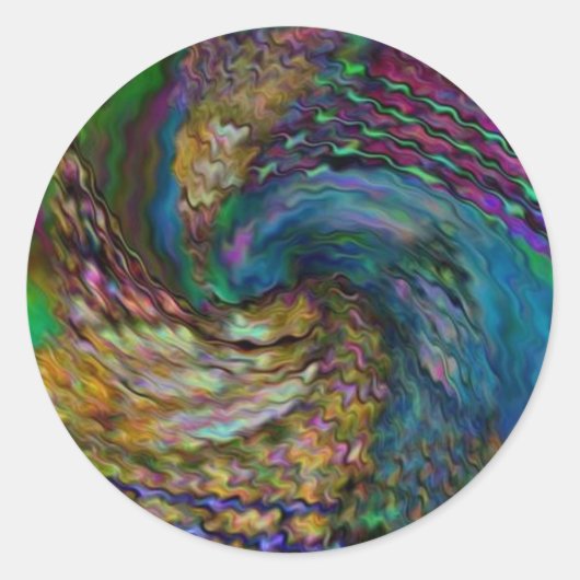 Dunkle Curly-Farbkleber Runder Aufkleber (Vorderseite)