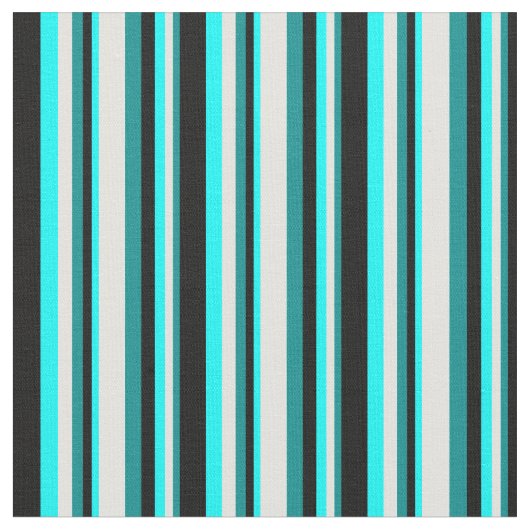 Dunkle Cyan-, Light Cyan-, Cyan- und Black Lines Stoff (Nahaufnahme)