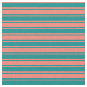 Dunkle Cyan- und Lachsfarben Stoff