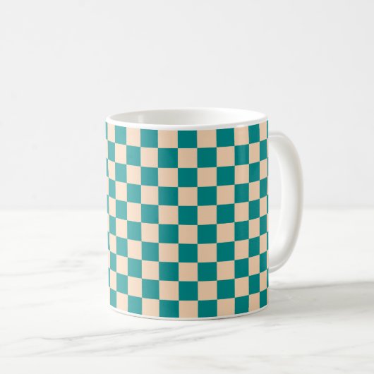 Dunkle Cyan- und Soft Peach-Karton Kaffeetasse (VorderseiteRechts)