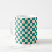 Dunkle Cyan- und Soft Peach-Karton Kaffeetasse (Vorderseite Links)