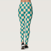 Dunkle Cyan- und Soft Peach-Karton Leggings (Rückseite)