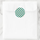 Dunkle Cyan- und Soft Peach-Karton Runder Aufkleber (Tasche)