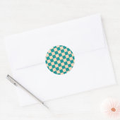 Dunkle Cyan- und Soft Peach-Karton Runder Aufkleber (Umschlag)