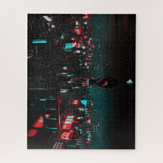 Dunkle Cyber City Puzzle (Vertikal)