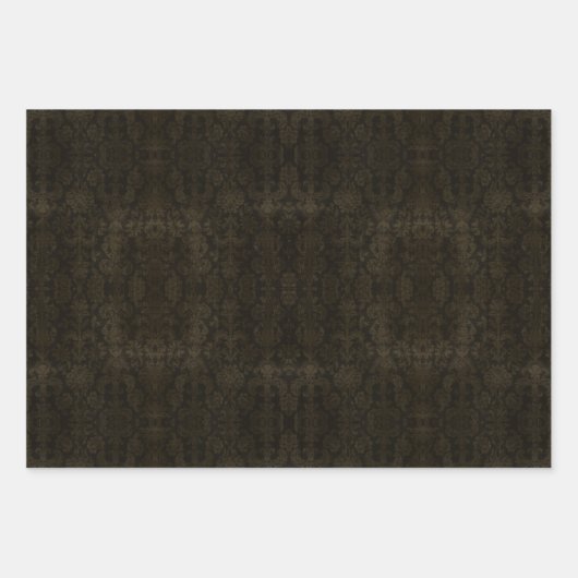 Dunkle Damaskus goldgeheftete Wrapping Paper Sheet Geschenkpapier Set (Vorderseite 3)