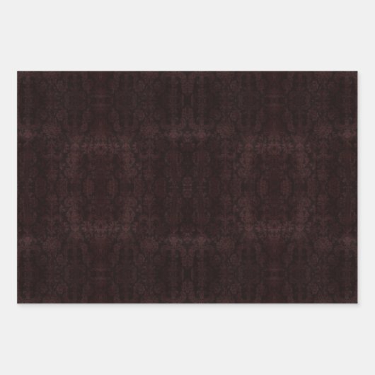 Dunkle Damaskus goldgeheftete Wrapping Paper Sheet Geschenkpapier Set (Vorderseite 2)