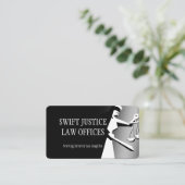 Dunkle Deko-Dame von Gerechtigkeit Visitenkarte (Stehend Vorderseite)