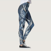 Dunkle denim-patchwork mit zöpfen und distressing leggings (Rechts)