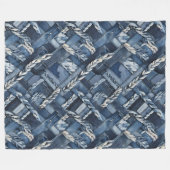 Dunkle Denim-Patchwork- und Zopf-Optik mit Distres Fleecedecke (Vorderseite (Horizontal))