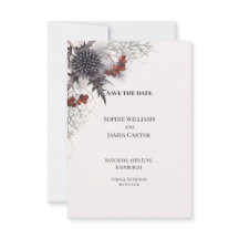 Dunkle Distel-Beeren Schottische Hochzeit Save The