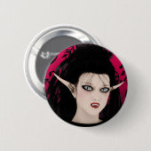 Dunkle Diva-gotischer Kunst-Vampir Button (Vorne & Hinten)
