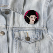 Dunkle Diva-gotischer Kunst-Vampir Button (Beispiel)