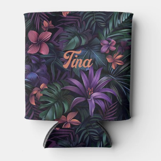 Dunkle Dschungel-Blume Dosenkühler (Vorderseite)