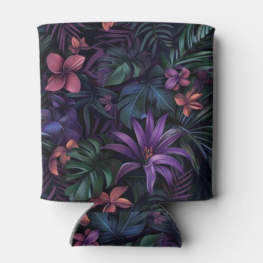 Dunkle Dschungel-Blume Dosenkühler (Rückseite)