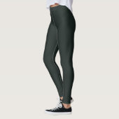 Dunkle Dschungelgrün-Farbe einfarbig Leggings (Links)