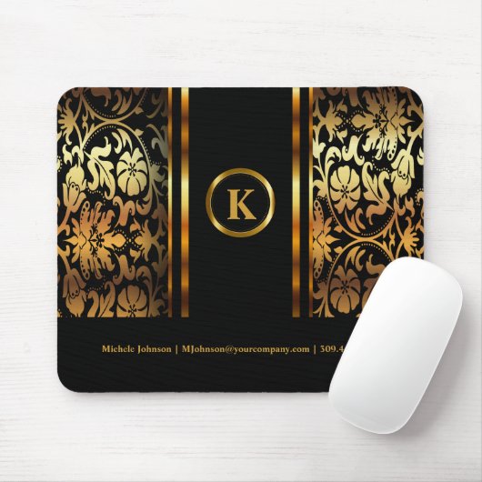Dunkle Dunkle Gold- und schwarze Blütenmatte Mousepad (Mit Mouse)