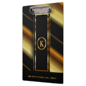 Dunkle dunkle Gold- und schwarze Diagonalstreifen Klemmbrett (Links)