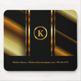 Dunkle dunkle Gold- und schwarze Diagonalstreifen Mousepad