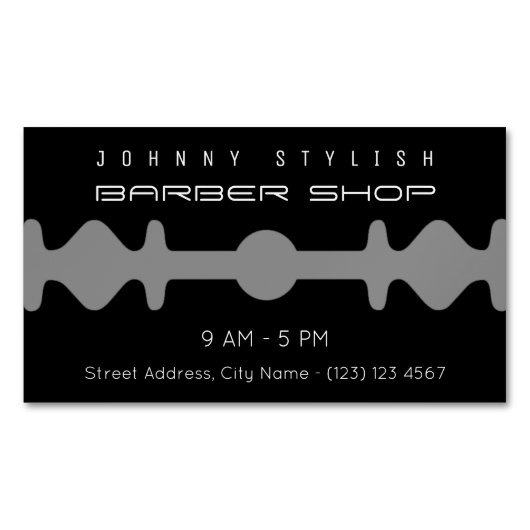 Dunkle Duoton-Rasierklingen-Form-Rahmenabdeckung Magnetische Visitenkarte (Vorderseite)