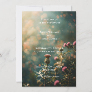 Dunkle, düstere Distel-Hochzeitseinladung   Schott Einladung