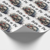 Dunkle Düstere Gotische Braut oder Stirb Brautpart Geschenkpapier (Ecke)