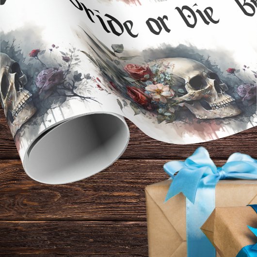 Dunkle Düstere Gotische Braut oder Stirb Brautpart Geschenkpapier