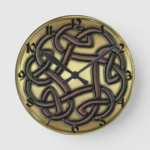 Dunkle Eisen-Keltischer Knoten-Rundwanduhr Runde Wanduhr