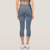 Dunkle Electric Blue Solid Color Capri Leggings (Rückseite)