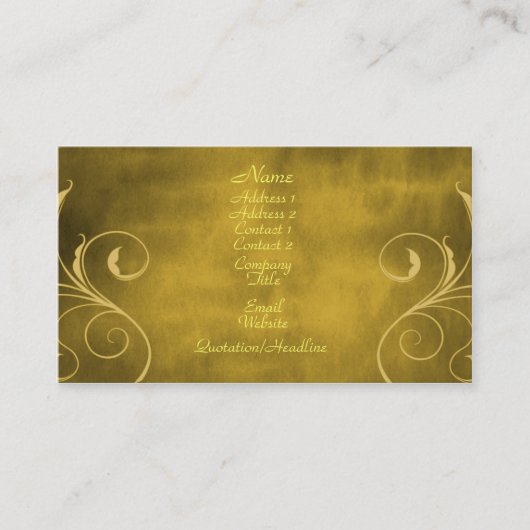 Dunkle Elegance Business Card, Gold Visitenkarte (Vorderseite)