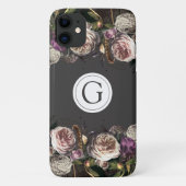 Dunkle Elegance Floral Monogram iPhone Case-Mate iPhone Hülle (Rückseite)