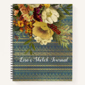 Dunkle Elegance Personalisierte Blumenzeichnung Notizblock (Vorderseite)