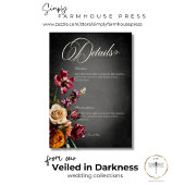 Dunkle Elegant Blur Herbst Blumenzwiebeldetails Begleitkarte