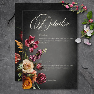 Dunkle Elegant Blur Herbst Blumenzwiebeldetails Begleitkarte