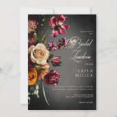 Dunkle Elegant Blur Herbst Bridal Luncheon Einladung (Vorderseite)