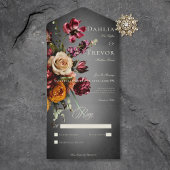 Dunkle Elegant Blur Herbstblume Hochzeit kein Aben All In One Einladung