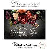 Dunkle Elegant Blur Herbstblütenhochzeit Dankeskarte