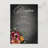 Dunkle Elegant Blur Herbstflorale Hochzeitsempfehl Begleitkarte (Vorderseite)