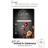 Dunkle Elegant Blur Herbstflorale Hochzeitsessen RSVP Karte