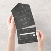 Dunkle Elegant Minimal Modernes Kein Abendessen All In One Einladung (Abreißen)