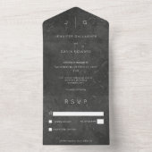 Dunkle Elegant Minimal Modernes Kein Abendessen All In One Einladung (Innen Boden)