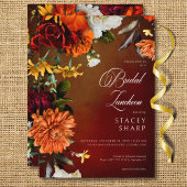 Dunkle Elegant Sommer Sunset Floral Bridal Luncheo Einladung