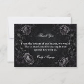 Dunkle elegante florale Gotik Dankeskarte (Vorderseite)