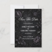 Dunkle elegante florale Gotik Save The Date (Vorderseite)