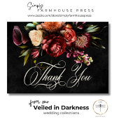 Dunkle elegante Herbstblütenhochzeit Dankeskarte