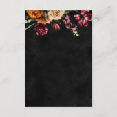 Dunkle Elegante Herbstblütenhochzeit Details Begleitkarte (Rückseite)