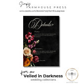 Dunkle Elegante Herbstblütenhochzeit Details Begleitkarte